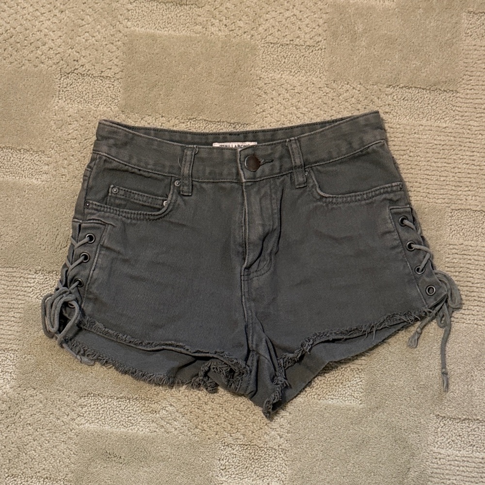 Billabong Gray Lace-Up Women Shorts